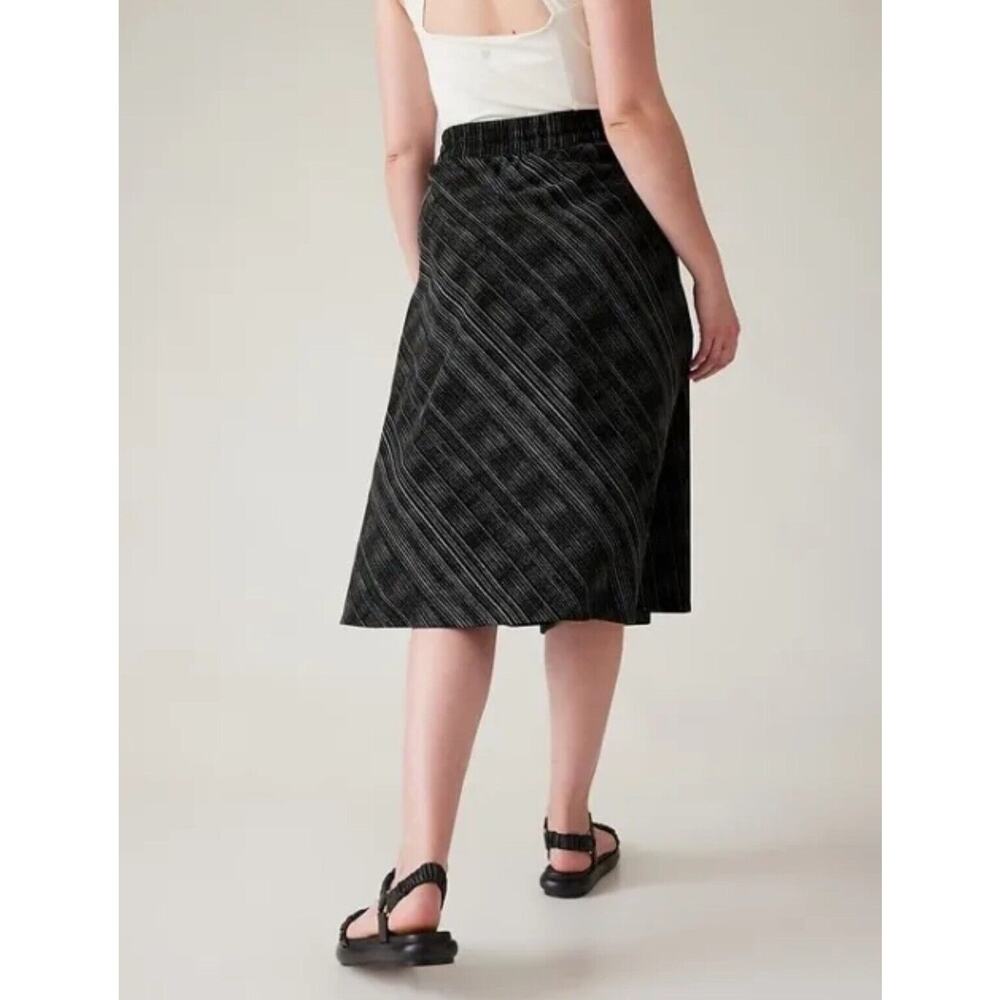 Athleta Arrival MIDI Skirt Sz. 22 Amara Stripe Black NWT Fall Travel Comfort $89 - Picture 5 of 10